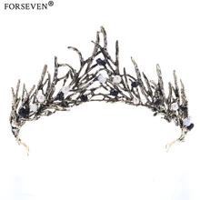 Винтажный свадебный венец со стразами диадема Стразы медь диадема, тиара для женщин невесты свадебные украшения для волос аксессуары