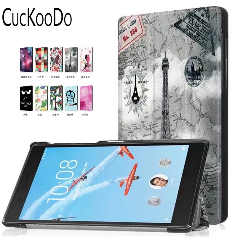 CucKooDo Lightweight Tri-Fold Stand Cover PU Leather Case For Lenovo Tab 4 7 (TB-7504F/TB-7504N/TB-7504X) Released in 2017 | Компьютеры и