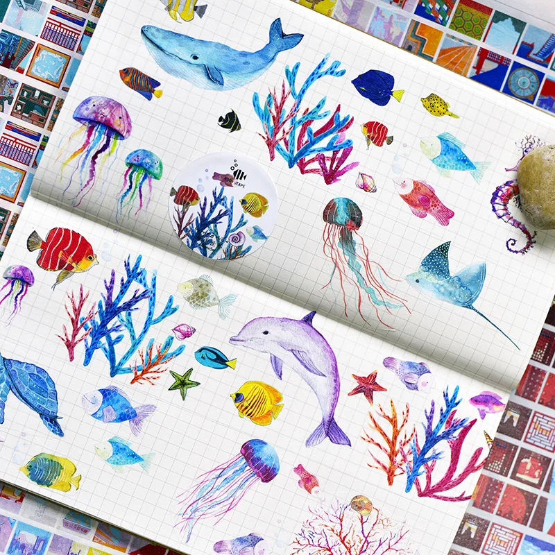

6 cm Wide Sea World Washi Tape Adhesive Tape DIY Scrapbooking Sticker Label Masking Tape