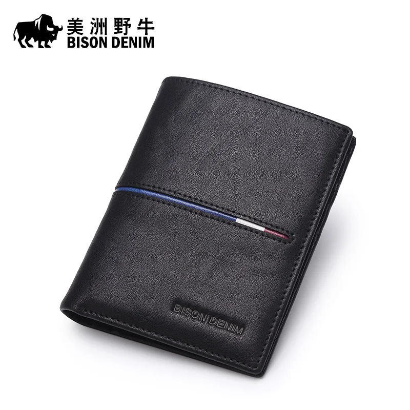 BISON DENIM High Quality Men Cowhide Wallet Genuine Leather Brand Credit Card Large Capacity Men's Free Shipping | Багаж и сумки