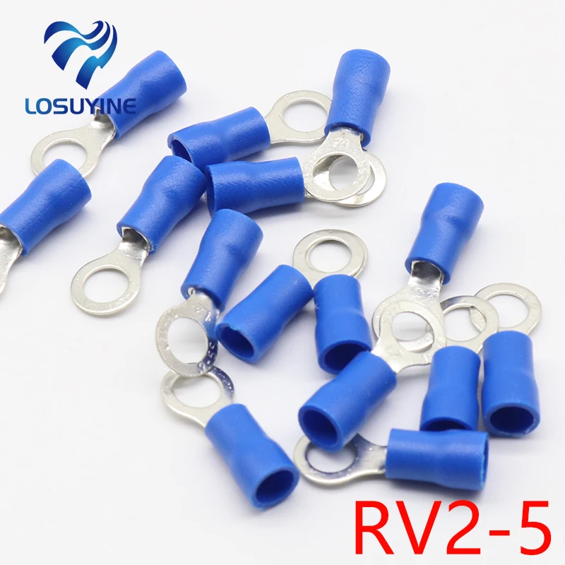 RV2 5 Blue Ring Insulated Wire Connector Electrical Crimp Terminal