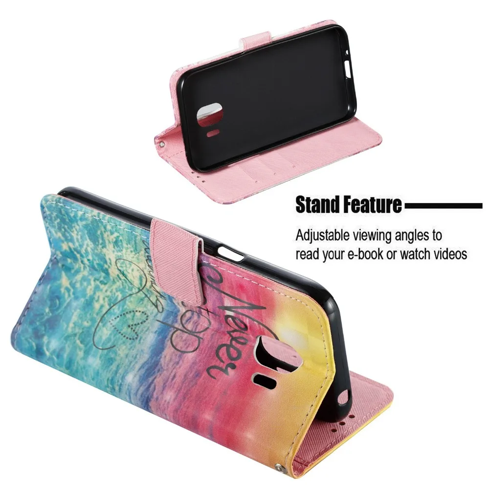 For Sansung galaxy A8 2018 &amp A8Plus &ampJ2Pro Funda Luxury Point Drill Cartoon Paint PU Leather case cellphone bag | Мобильные