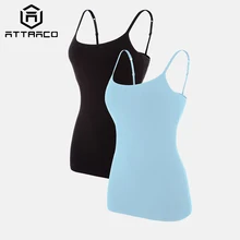 Camisole Женская Базовая майка из хлопка, мягкое тонкое женское белье с бретельками, топы с регулируемыми бретелями, Ночная одежда для сна, одежда для фитнеса, упаковка из 2 предметов