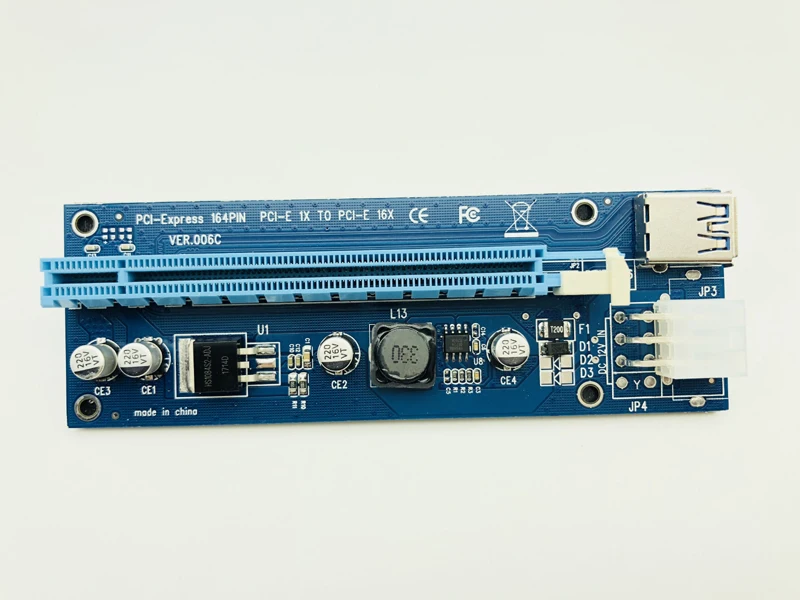 Райзер VER006C PCI Express PCIE E переходная карта 006C 6Pin 1x к 16x удлинитель USB 3 0 кабель SATA IDE для