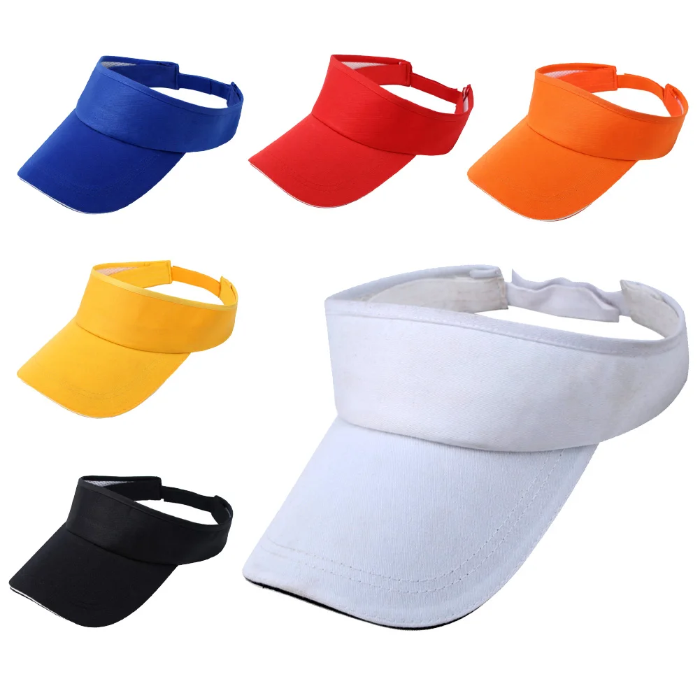Women Men Adjustable Half-Head Sun Protection Visor Baseball Golf Hat Summer UV Protection Sun Visor Cotton Sports Headband Cap