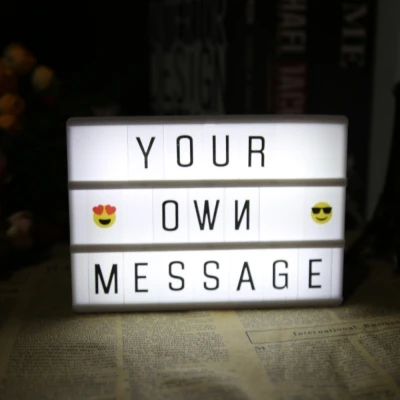 

Cinema Light Box with 90 Letters and LED Light - Free Combination, A6 Size (90 pc Signs)