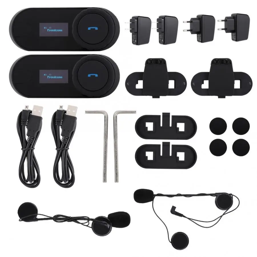 

High Quality 1 Pair 400mAh Stereo Motorcycle Bluetooth Music Headset Motorbike Helmet Earpiece audifono