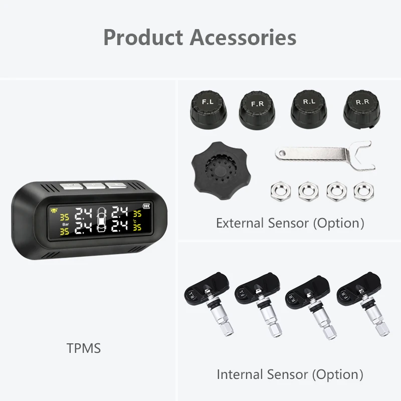Jansite солнечный автомобиль TPMS сигнализация давления в шинах монитор системы