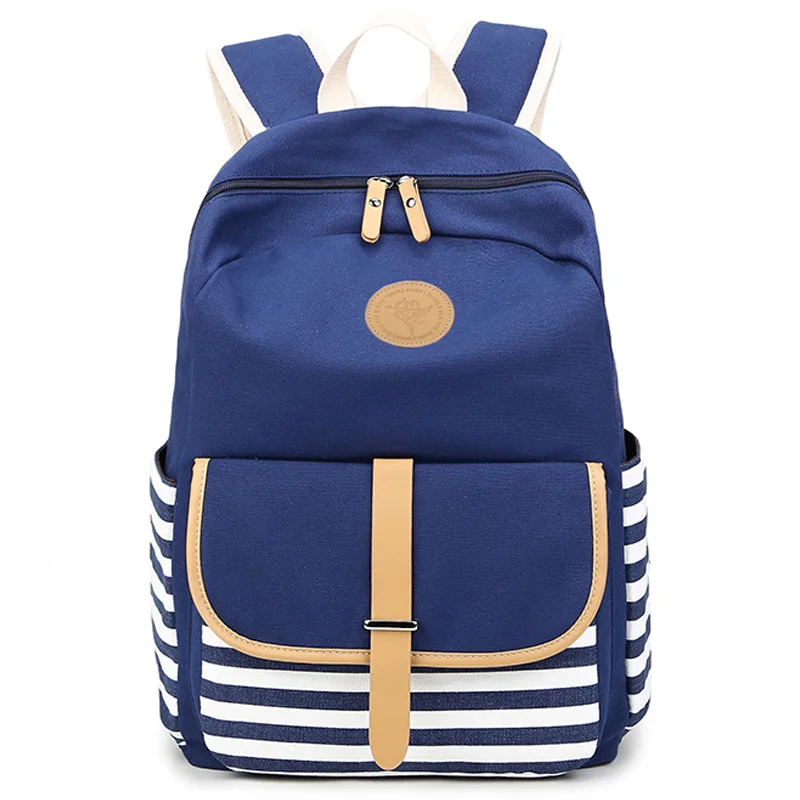 2017 New Multifunction Cute Canvas Bags School Backpacks for Teenager Girls Mochilas Feminina Fashion Stripes Woman