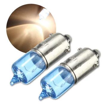 

2x H6W BAX9S 6W White Car Side Marker Parking Lamp 12V 5000K