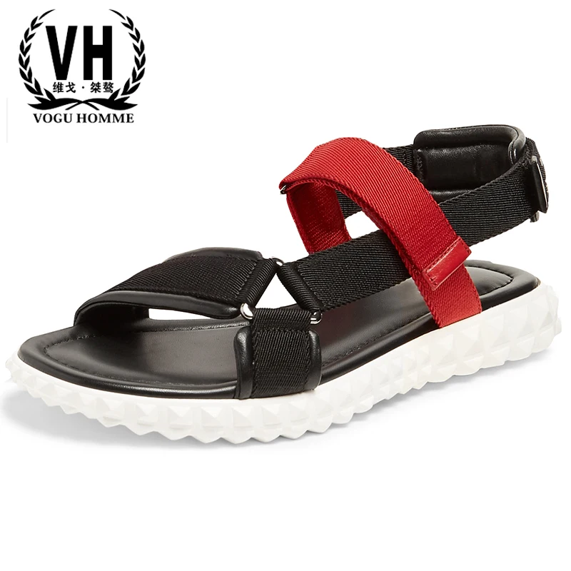 

Summer men's Genuine Leather sandals beach shoes outdoor Sneakers Men Slippers Flip Flops casual Shoes all-match cowhide male