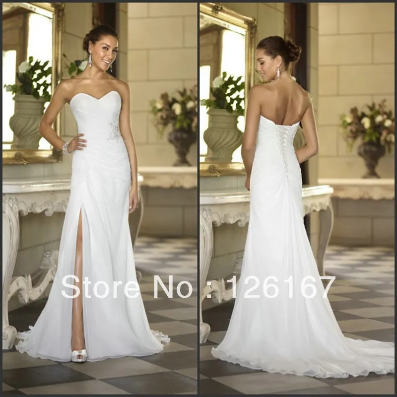 Vintage Beach Wedding Dresses Slit Side Sexy Bridal Gowns Casual Off Shoulder Lace Applique Bride Gown Plus | Свадьбы и торжества