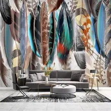 Hand-painted colored feathers background wall professional production mural factory wholesale wallpaper mural poster photo wall Hand-painted colored feathers background wall professional production mural factory wholesale wallpaper mural poster photo wall