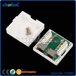 2 порта Cat5e FTP RJ45 поверхности коробки