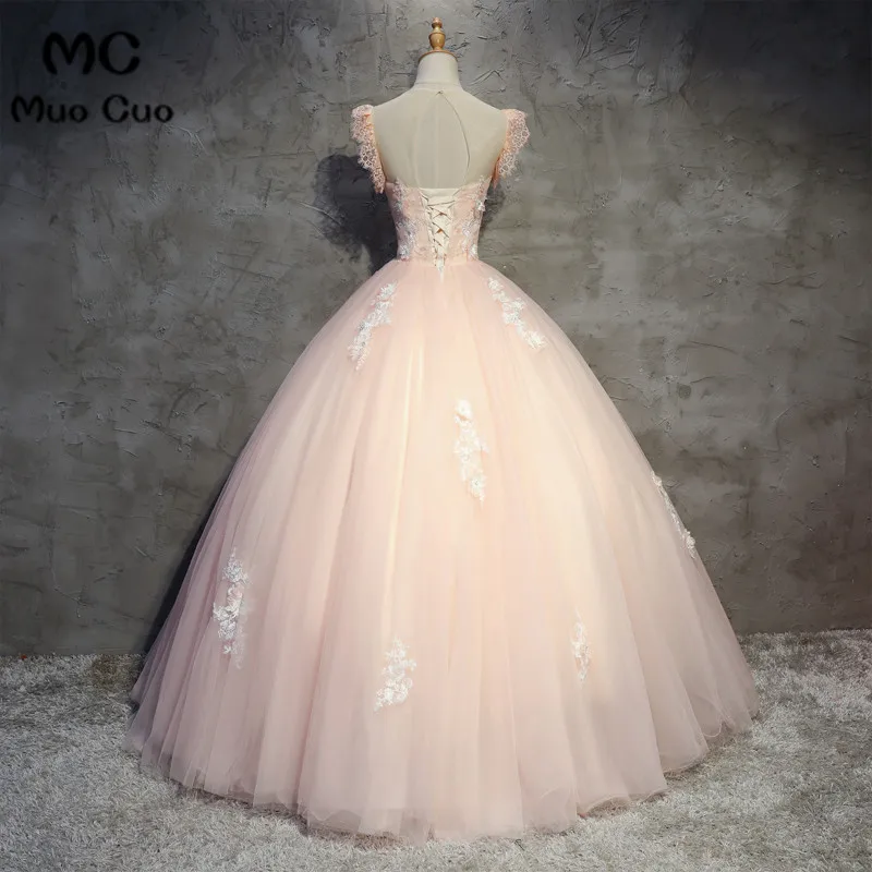 Peach Quinceanera Dresses Puffy Tulle With Lace Vestidos De 15 Anos Sweet 16 Dresses Ball Gown Debutante (4)