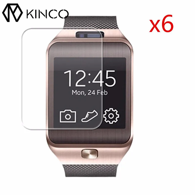 

KINCO 6Pcs/lot HD Clear Screen Protector Shield Saver Film Crystal Protective Film for Samsung for Galaxy Gear 2 SM-R380