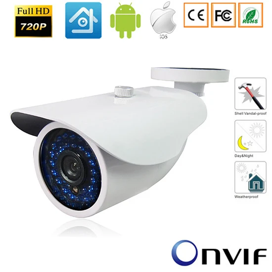 720P IR Bullet Securiy CCTV IP security camera ONVIF 2.0 3.6mm lens