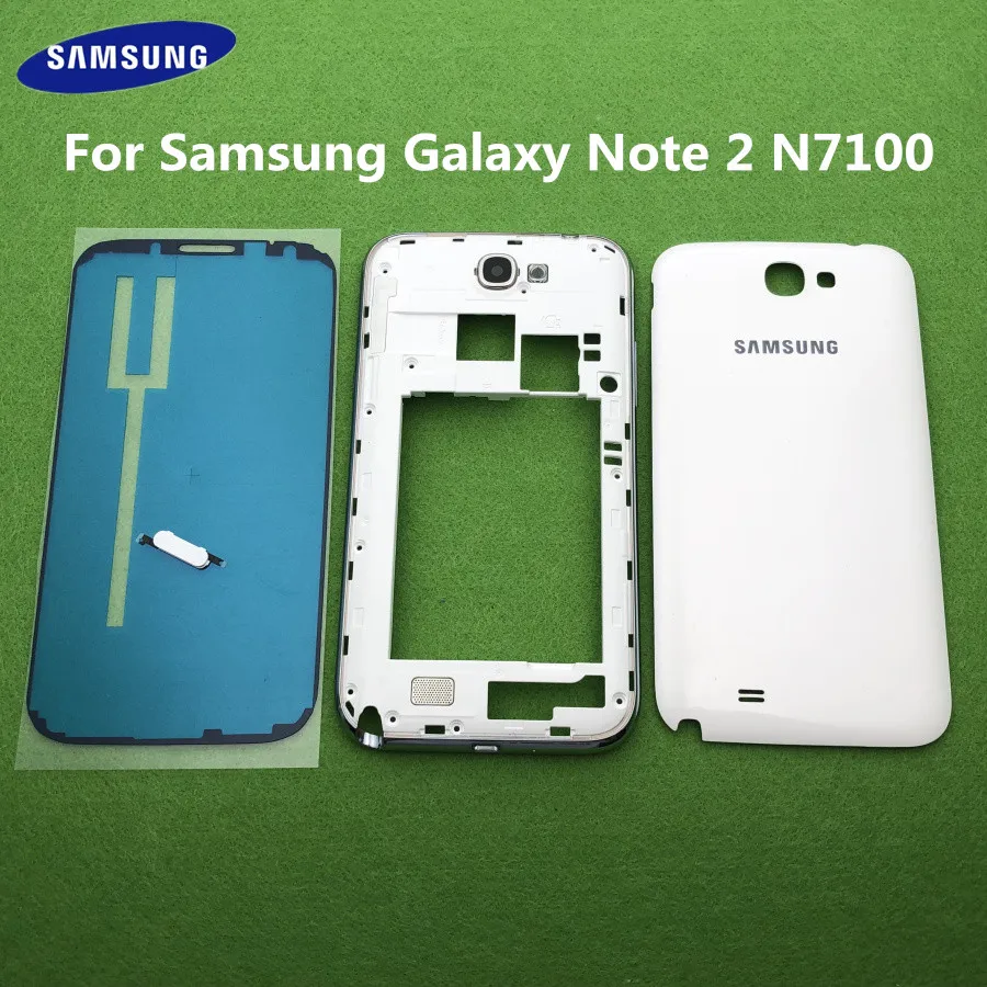 

Middle Bezel Frame + Back Cover Case For Samsung Galaxy Note 2 N7100 Note2 GT-N7100 Mobile Phone Housing Rear Battery Door