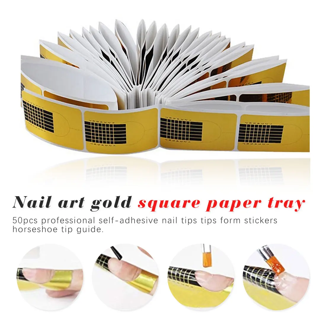 

50 pcs Nail Forms Professional Acrylic Curve Nail Extension Nail Art Guide Shape Curl Tips Stencil Manicure Styling Tools
