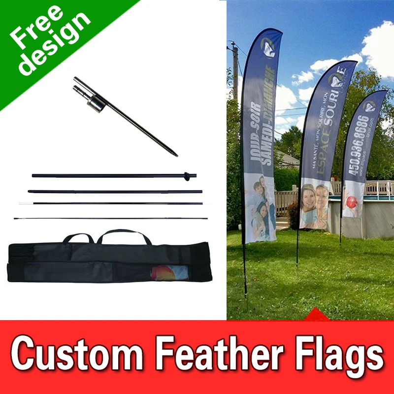 

Free Design Free Shipping Double Sided In-ground Spike Feather Banners Flag Signs Advertising Feather Flag Vertical Flag