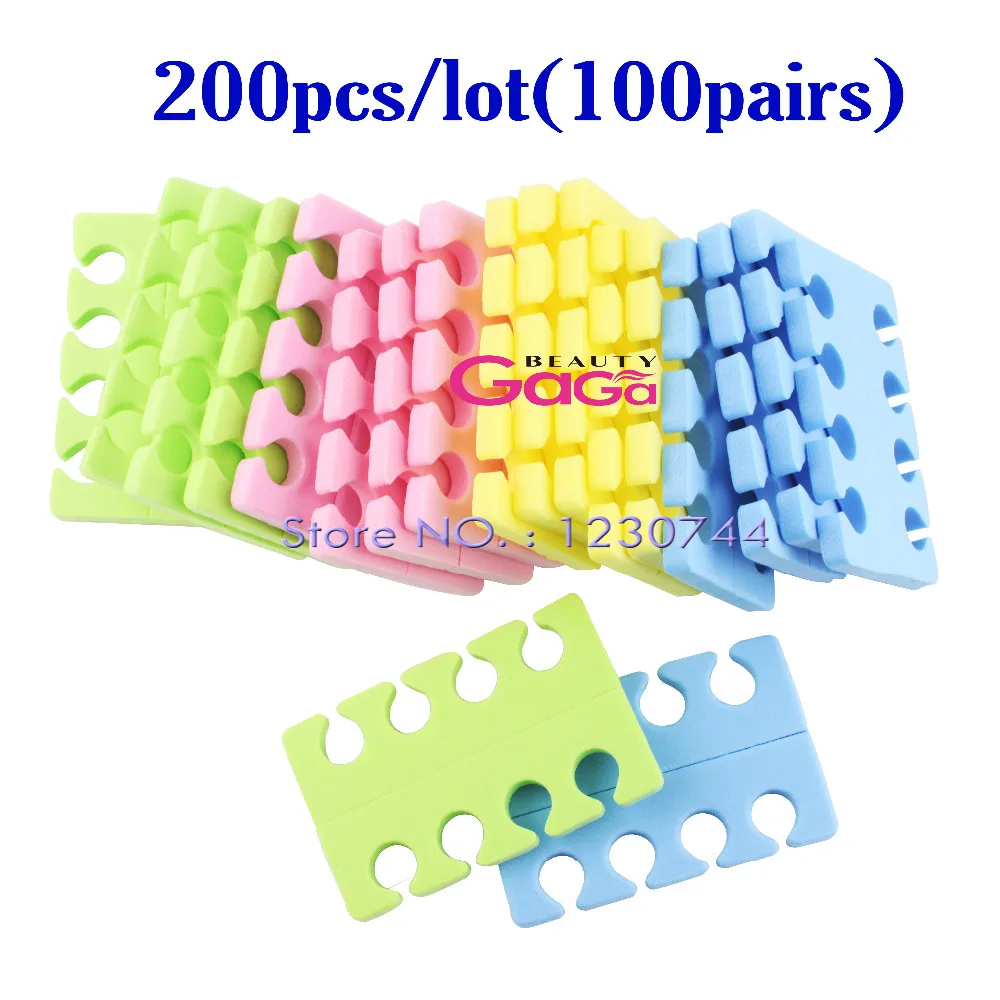 

BNG 200pcs/lot Toe Separator Soft Sponge EVA Foam Finger Bracket Nail Art Salon Pedicure Manicure Tool Beauty Nail Feet Care