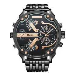 Негабаритных мужские большие часы люксовый бренд известный Уникальный конструктор кварцевые часы мужской большой часы Мужчины Oulm relogio