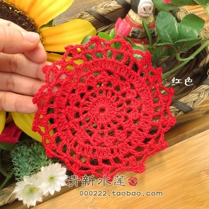 Новая ткань вязаная крючком doilies столовая посуда для украшения дома фетр 30 рис/Лот 11 см круглый коврик держатель чайной чашки