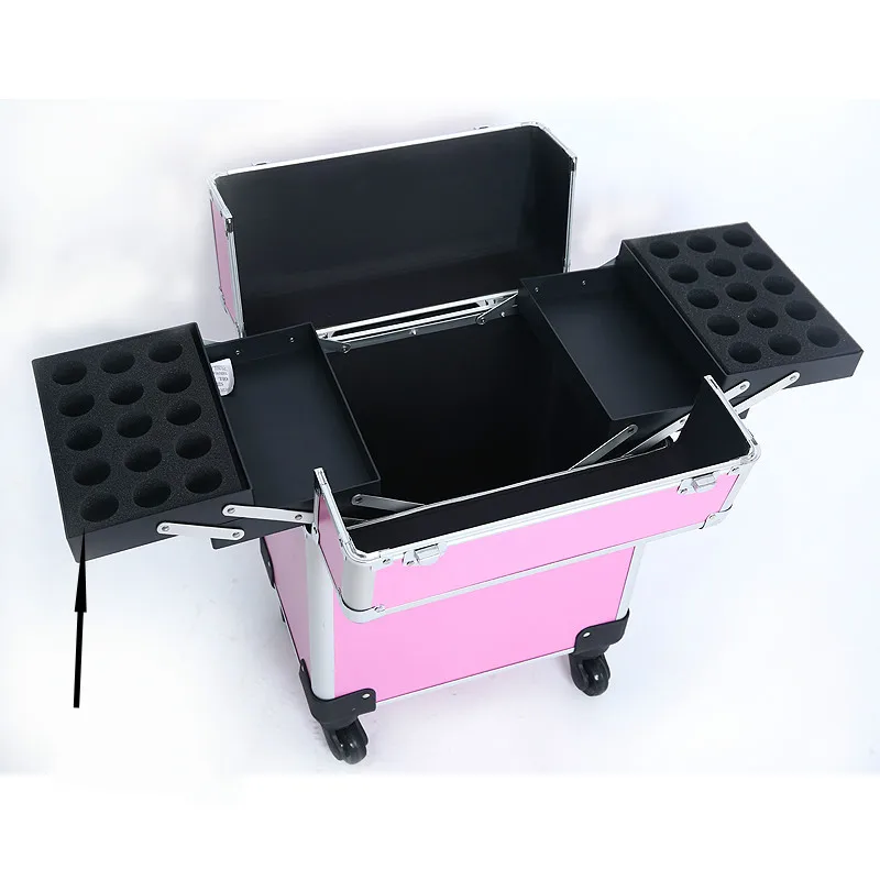 

4-Wheels Trolley Case Makeup Bag Make Up Beauty Professional Salon 2 COLORS 2016 New