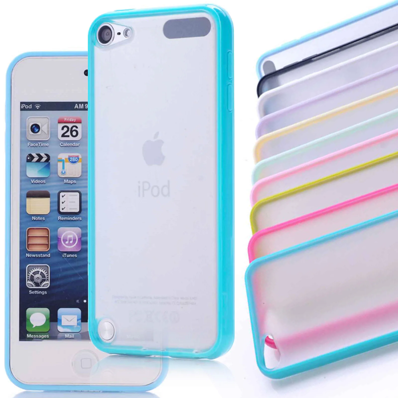 Тонкий кожу матовой чехол тпу рамка трудно белый прозрачно-обратно для Apple iPod Touch 5