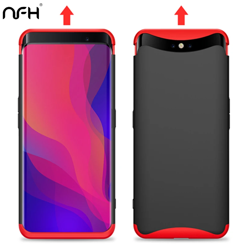 

Fashion Shockproof Protection 360 Case For OPPO Find X Slim Hard Armor Matte Back Cover For OPPO to Find X Case Black Red Funda