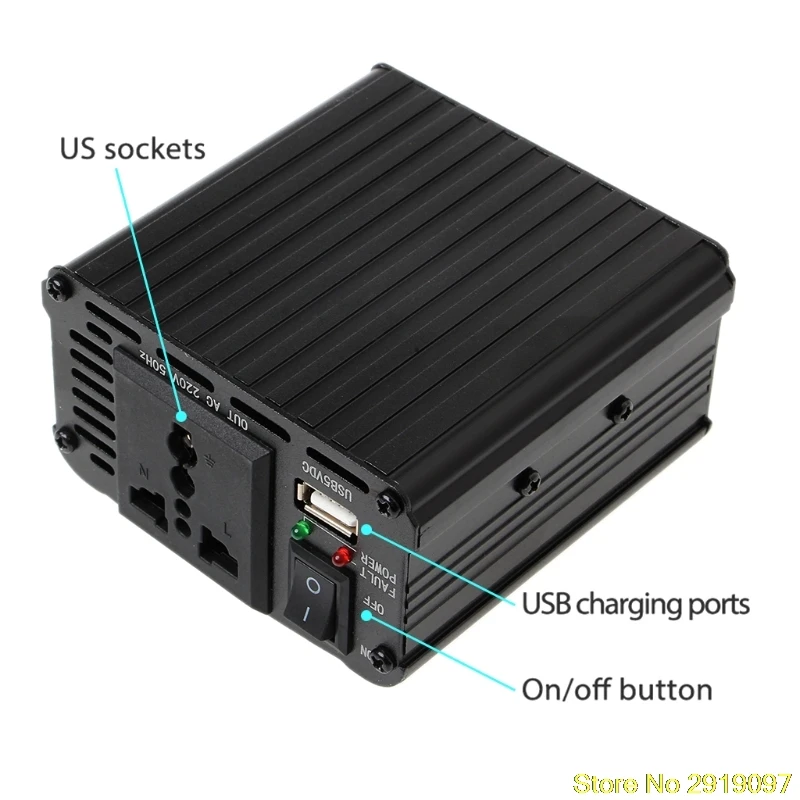 OOTDTY Новый 300 Вт/400 Вт/500 Вт/600 Вт Преобразователь мощности DC 12 В до 220 AC автомобильный