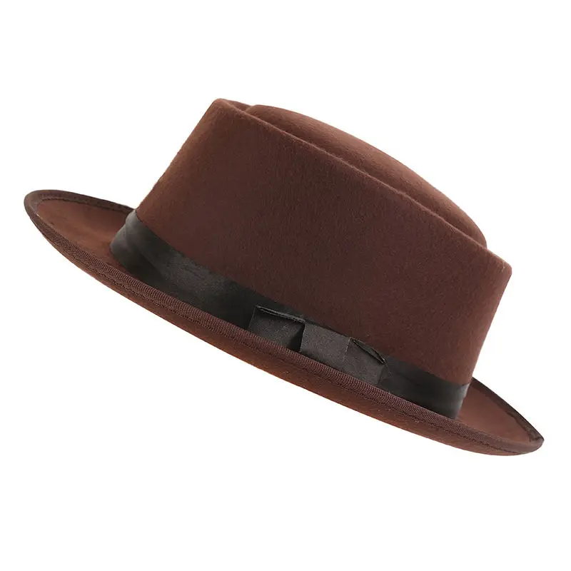 [YARBUU] меховая фетровая шапка унисекс для мужчин и женщин, высококачественные зимние шапки, одноцветная и черная шерстяная шапка, благородная шапка - Цвет: coffee