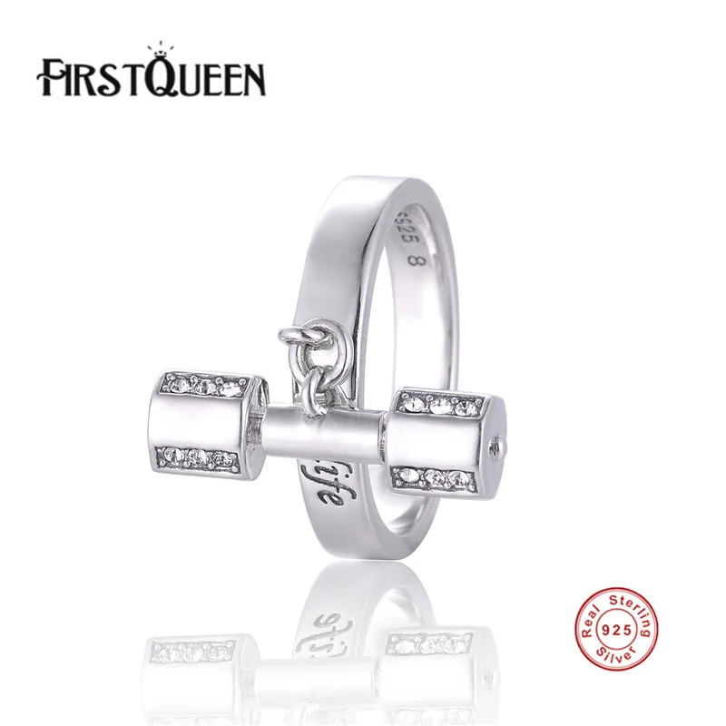 

FirstQueen Fashion Jewelry 925 Sterling Silver DIY Finger Ring "Life" Dangle Silver Ring Women Fashion Jewelry
