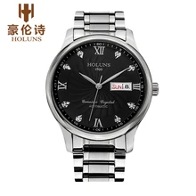 HOLUNS 064GH Watch Geneva Brand genuine crystal men’s automatic self-wind mechanical watches stainless steel relogio masculino