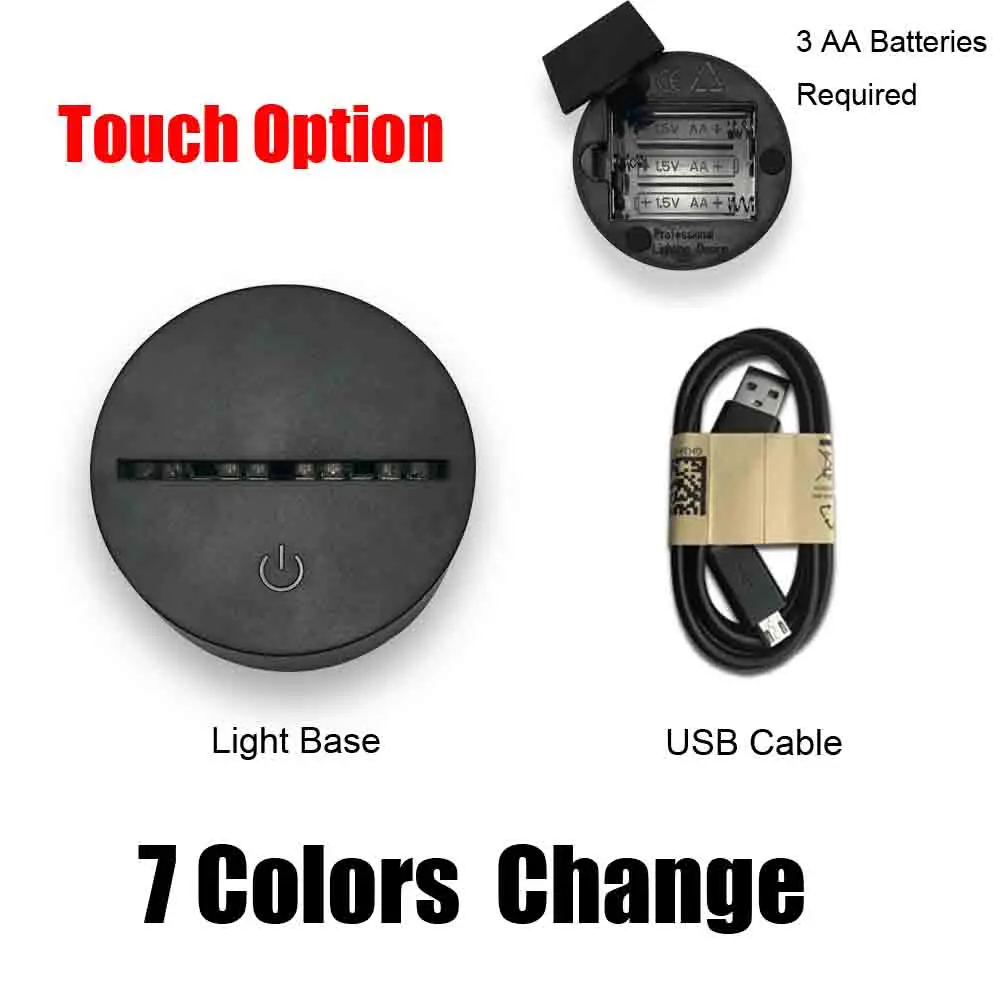 Table Lamps For Bedroom Roses 3D Lamp Lighting LED USB Mood Flower Night Light Multicolor Luminaria Change Home Decorative Props - Испускаемый цвет: Touch 7 Colors
