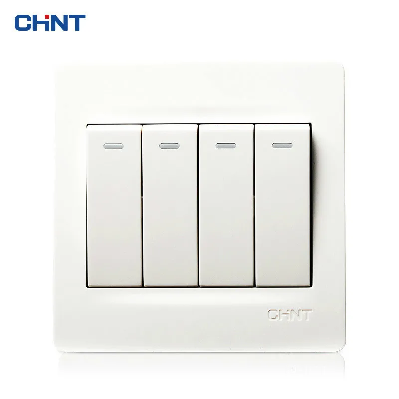 

CHNT 86 Type Wall Switch Panel NEW7N Ivory White Four Gang One Way
