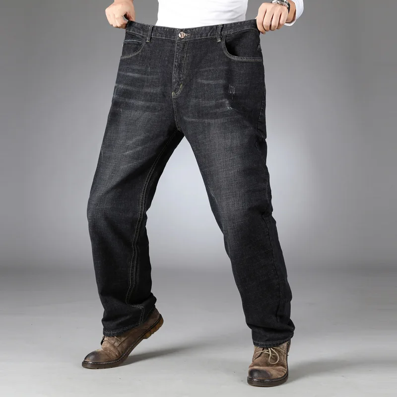 Новинка весна осень модные джинсовые мужские темно-серые джинсы Брендовые мужские высокого качества Дизайнерские классические прямые размера плюс 28-44 46