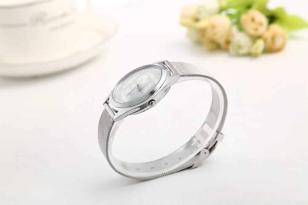 Relogio Feminino новые роскошные женские часы со стальным сетчатым ремешком