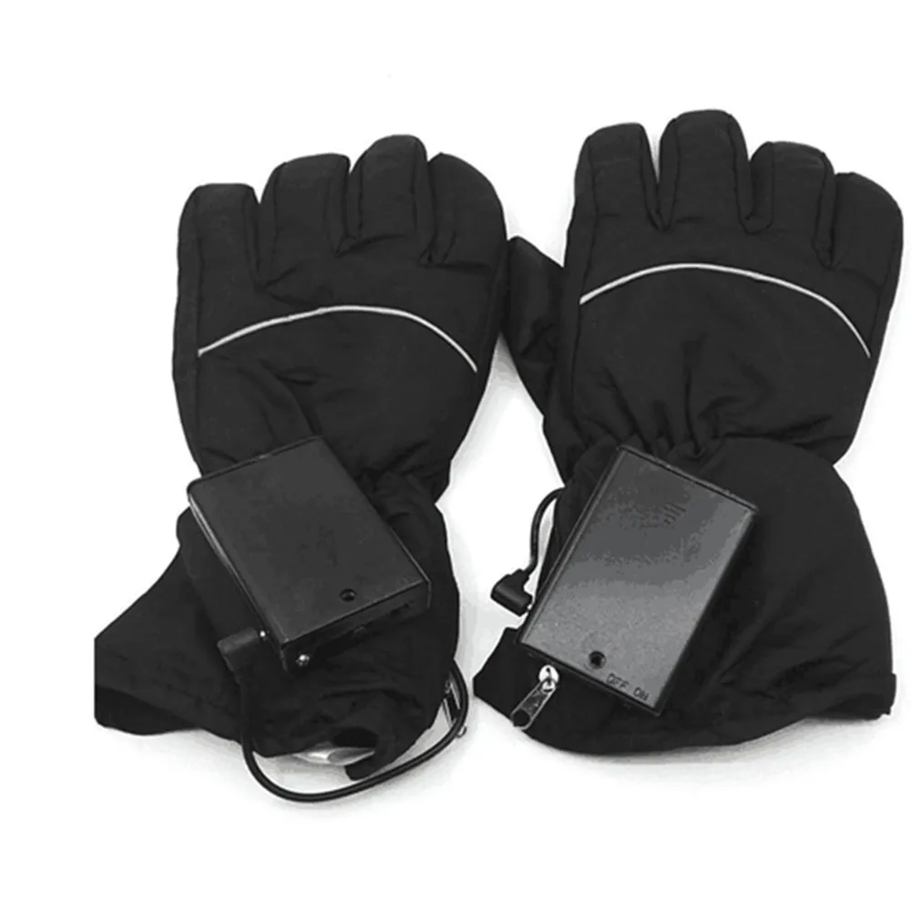 1 пара наружных охотничьих электрических теплых водонепроницаемых перчаток с подогревом на батарейках для мотоцикла, охотничьего зимнего лыжный с подогревом перчаток