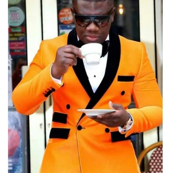 

Double-breasted Mens Suit for Wedding 2020 Slim Fit 2 Pieces Wedding Suits for Man Groomsmen Suits Groom Tuxedos