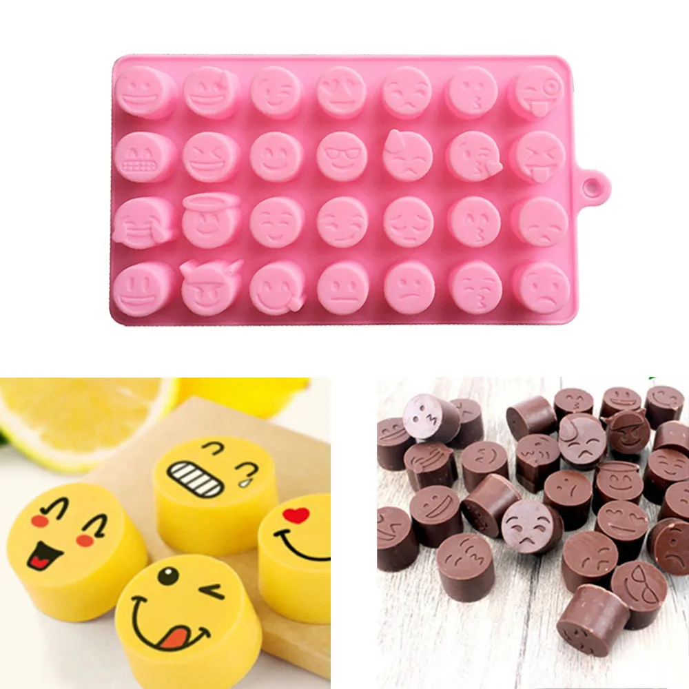 

Funny Face DIY Silicone Mold For Cake Chocolate Sugar Candy Soap Baking Mould Smiley kurabiye silikon kalip