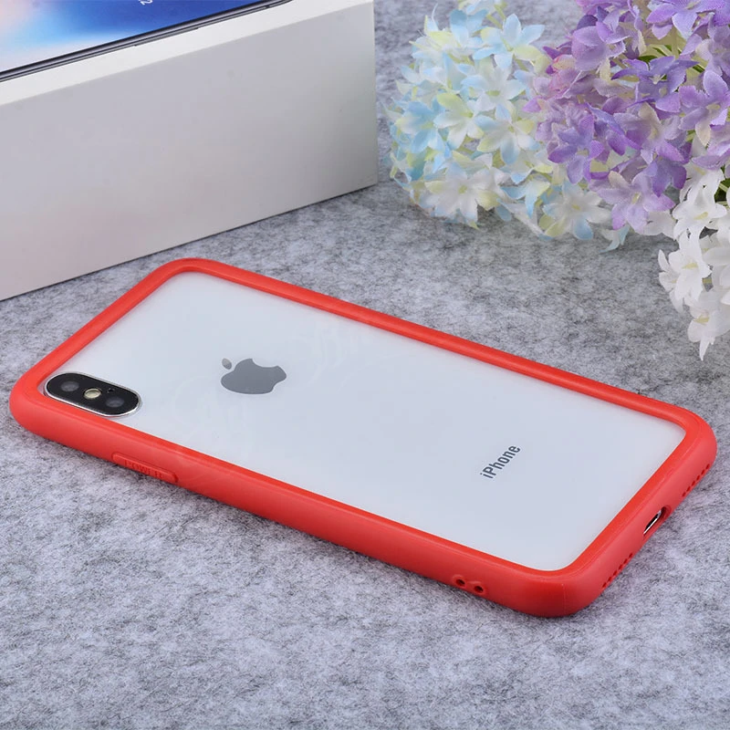 Тонкий Матовый Бампер рамка для iphone 8 7 P 6 6S Plus Xs Max Xr X Двухцветный Мягкий Резиновый ТПУ противоударный защитный чехол