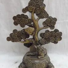 Разработка китайских Медь Богатство Монета Жуи дерево Единорог лев статуя