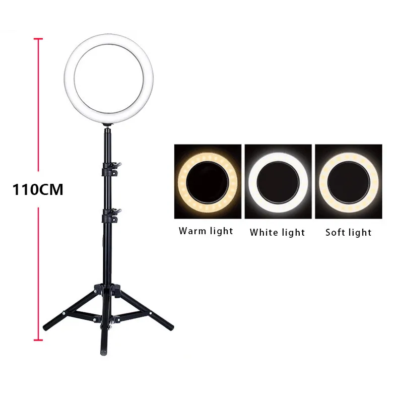 8-25CM-Photography-LED-Selfie-Ring-Light-three-speed-cold-and-warm-stepless-Lighting-Dimmable-with (3)
