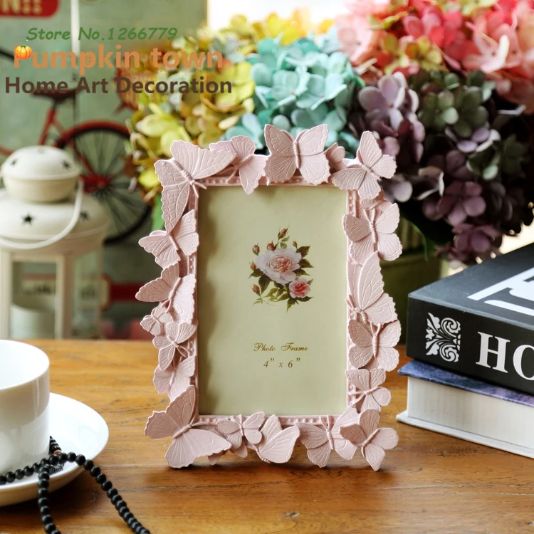 

2018 NEW Lifelike Pink butterfly dance to tune,high quality resin art photo frame,home decoration/birthday gift decoration