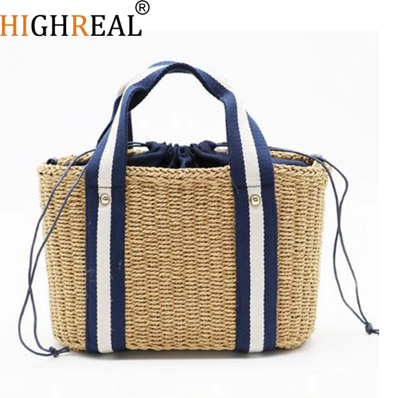 HIGHREAL النساء الطبيعي يد مزين 2019 جديد عالية الجودة كيس الروطان الشاطئ القش حقيبة Crossbody الصيف أكياس HIGHREAL النساء الطبيعي يد مزين 2019 جديد عالية الجودة كيس الروطان الشاطئ القش حقيبة Crossbody الصيف أكياس