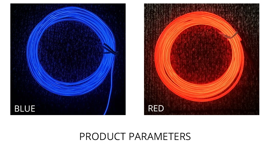 Aceersun LED Cold light line Car Decorative light Ambient Light 12V auto backlight Fluorescence Red green blue white 1M 2M set (7)