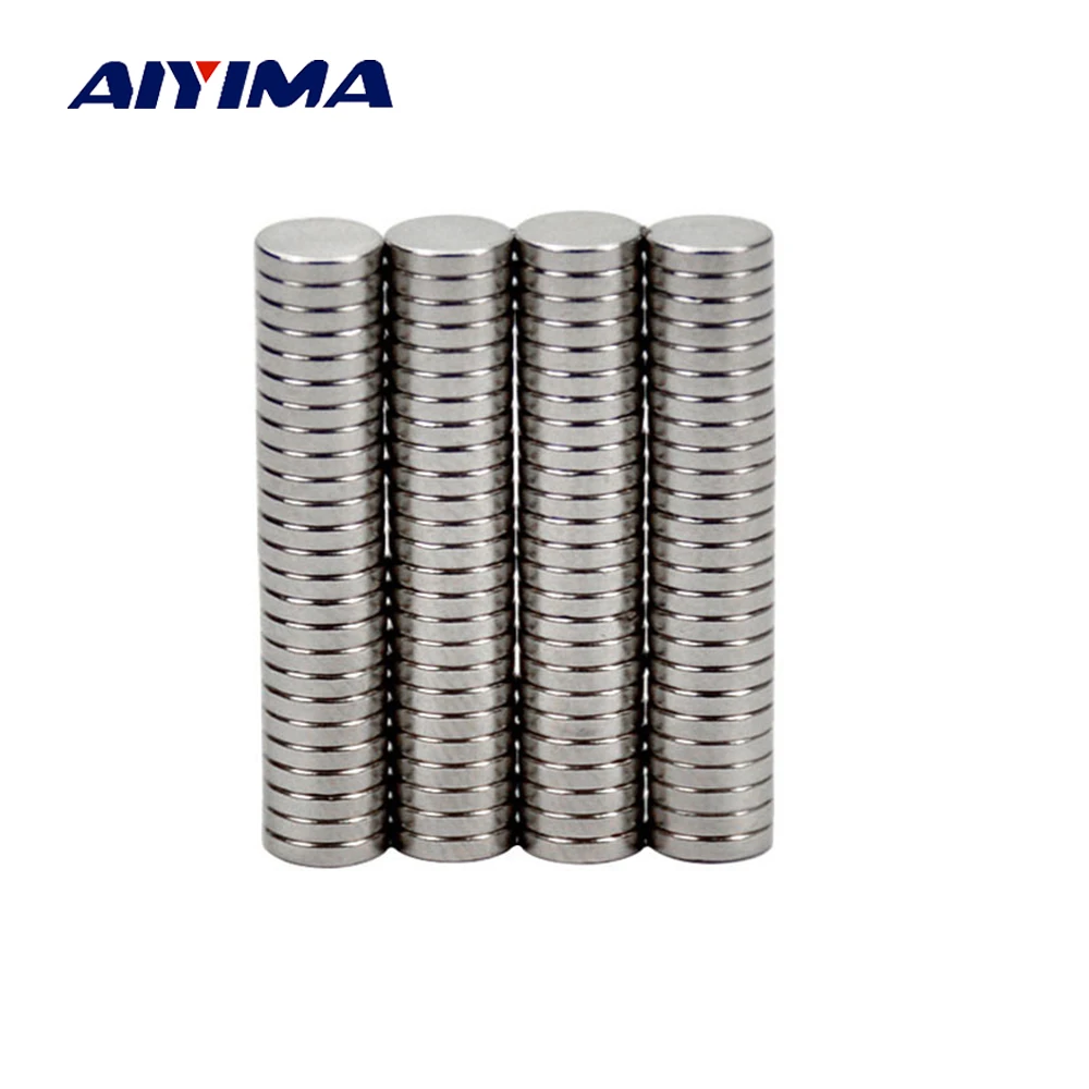 AIYIMA 100pcs Round Diameter 5mm x 1mm Strong Rare Earth