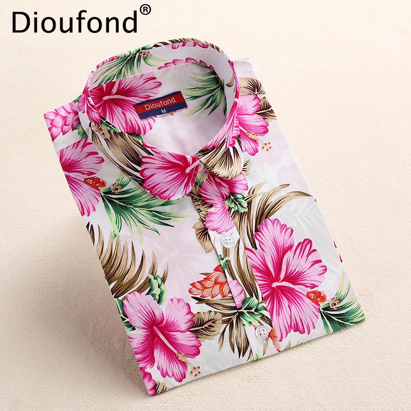 Dioufond New Autumn Floral Blouse Shirt Long Sleeve Women Casual Flower Print Shirts Cotton Black Pink Blouses Blusas Plus Size Dioufond New Autumn Floral Blouse Shirt Long Sleeve Women Casual Flower Print Shirts Cotton Black Pink Blouses Blusas Plus Size