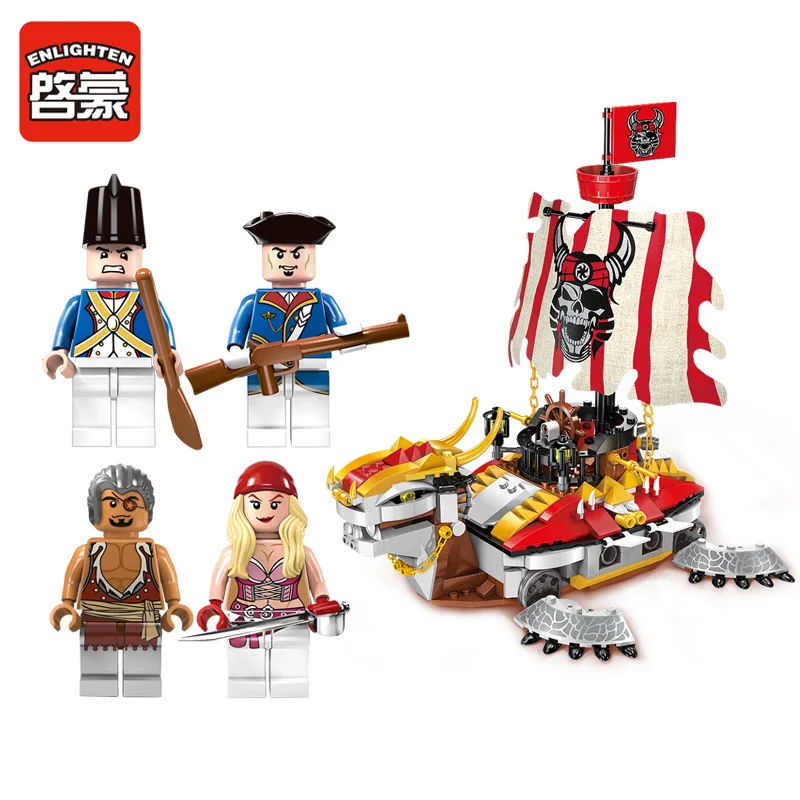 1312 464pcs Pirate Constructor Model Kit Blocks Compatible LEGO Bricks Toys for Boys Girls Children Modeling